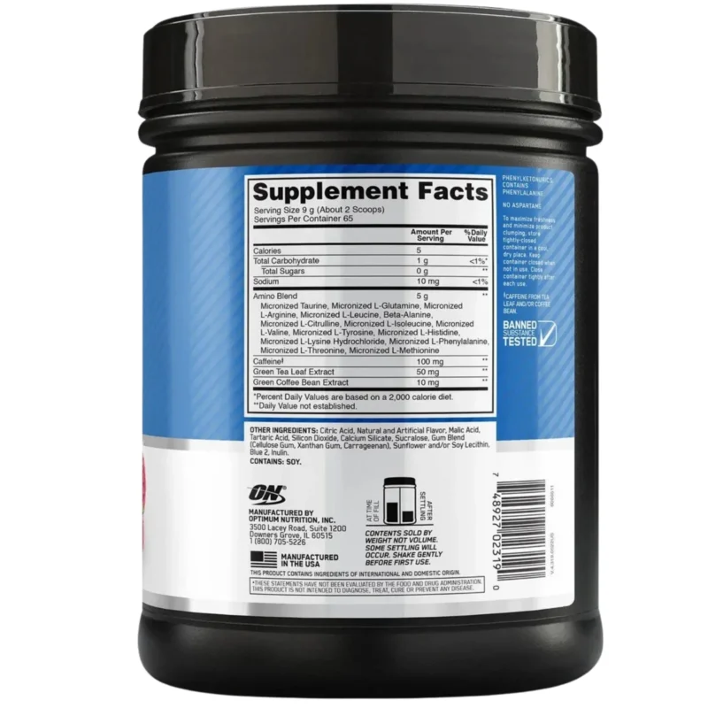 amino energy 65 serv optimum nutrition envia suplementos mora azul sf