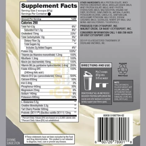 monster milk 5.3 lbs - cytosport sf