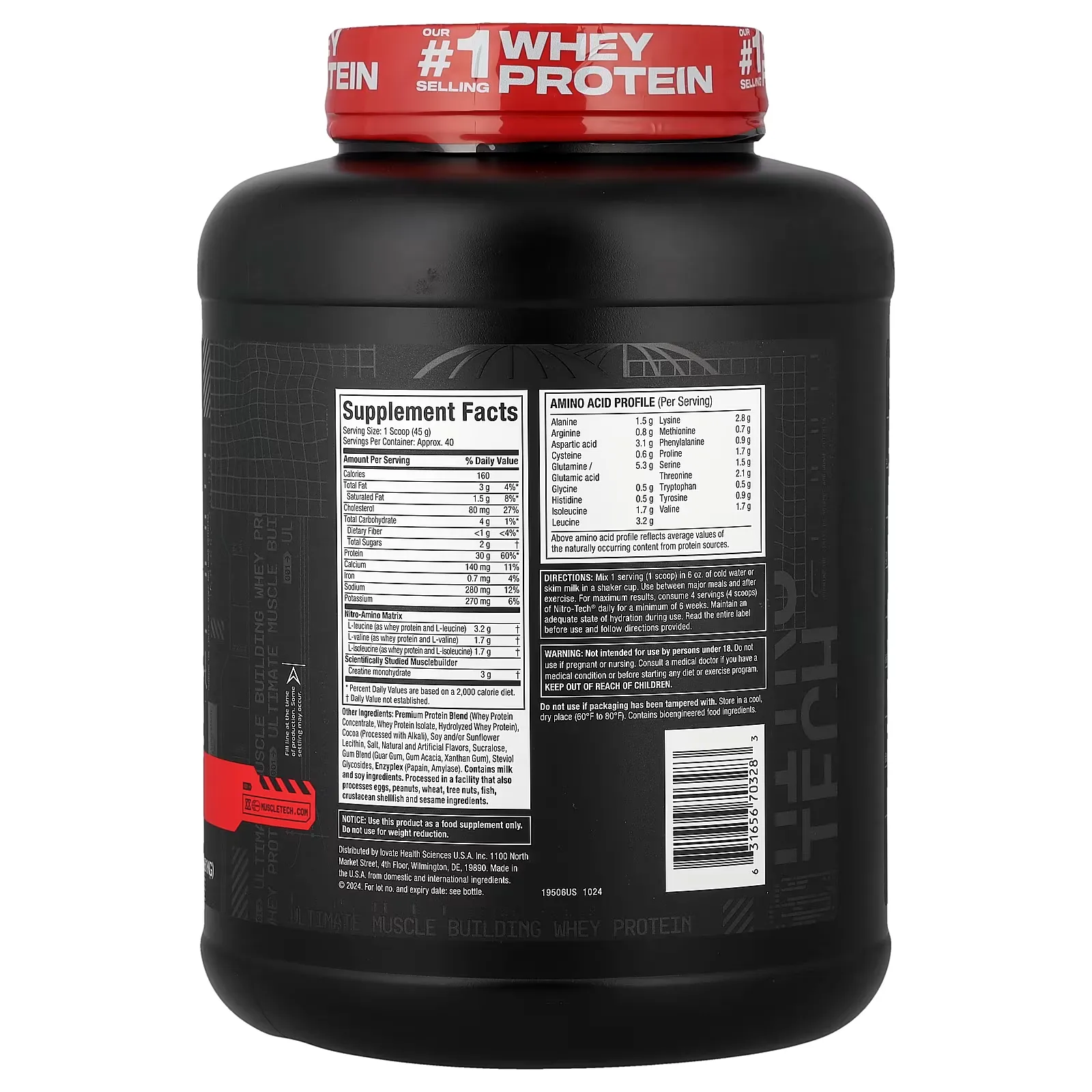 nitro-tech-muscletech 4-lbs frente-etiqueta isolate-peptide-blend multi-phase-filtration banned-substance-free gmp-usa