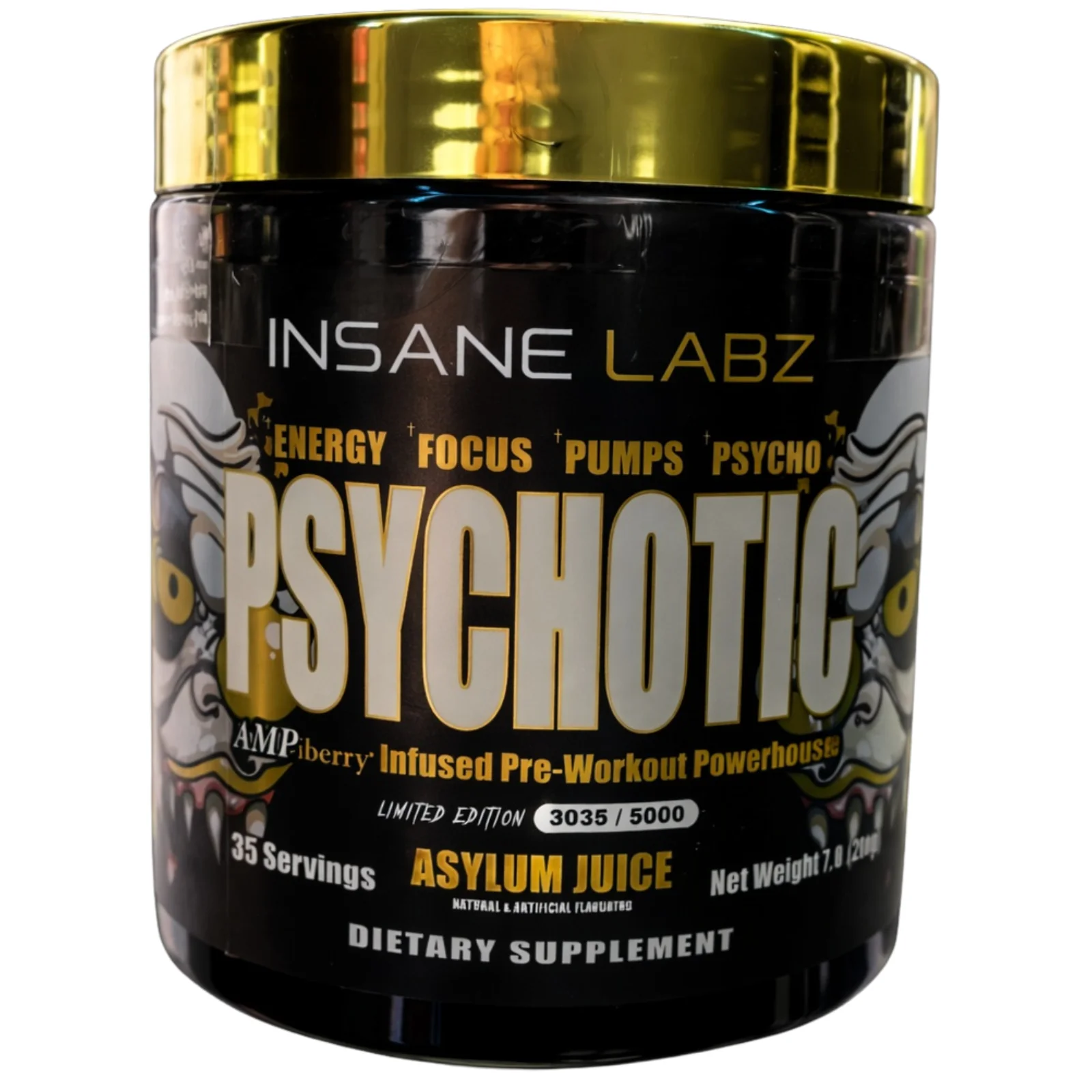 psychotic-gold-35-serv-insane-labz 325mg-cafeina citrulina-malato-agmatina-sulfato pumps-energia-enfoque-nootropico