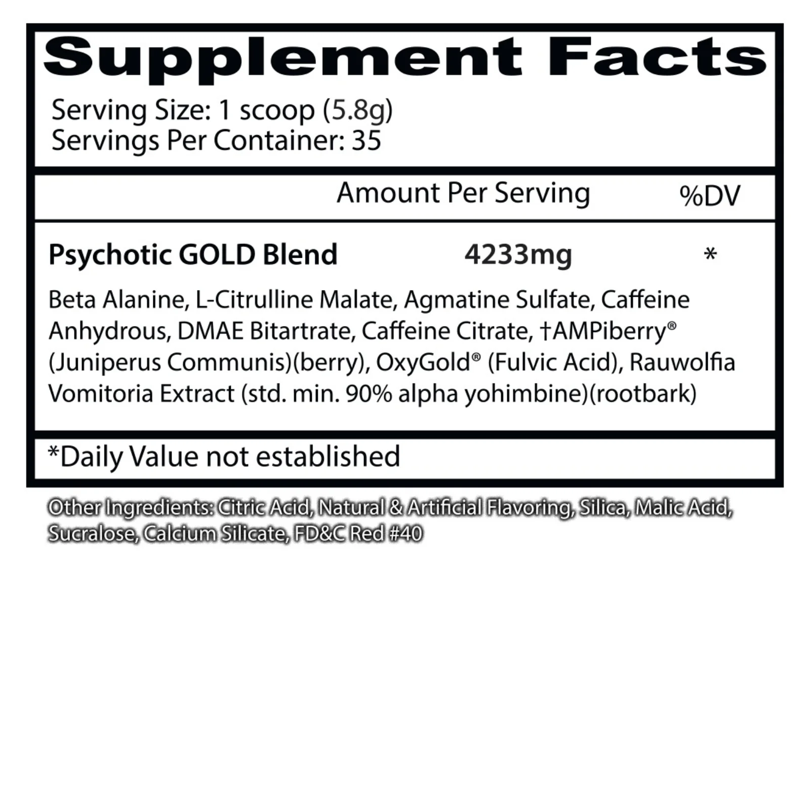 psychotic-gold 35-serv insane-labz supplement-facts beta-alanina-dmae-bitartrato ampiberry-oxygold-rauwolfia-4234mg