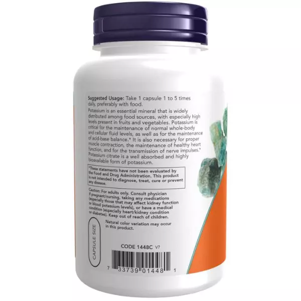 thumbnail image 2 of NOW Sports Potassium Citrate 180 Caps - High Absorption Electrolyte Mineral 2 of 6
