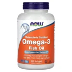 Cápsulas de Omega-3 Now Foods de 1000 mg destilado molecularmente para soporte cardiovascular