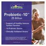 Suplemento Probiotic-10 Now Foods cápsulas vegetales 10 cepas probióticas salud digestiva