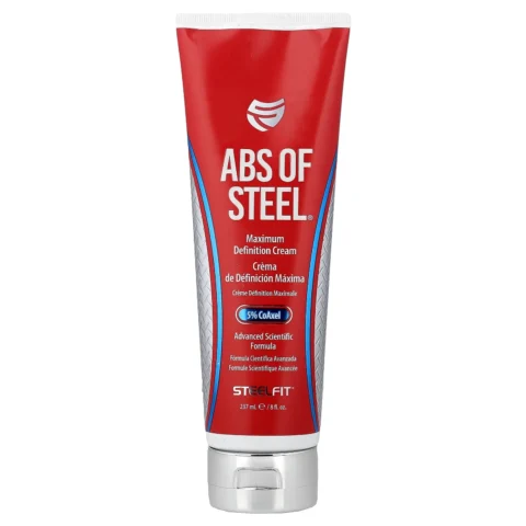 Abs of Steel 8 oz Steelfit, tubo rojo de crema de uso externo