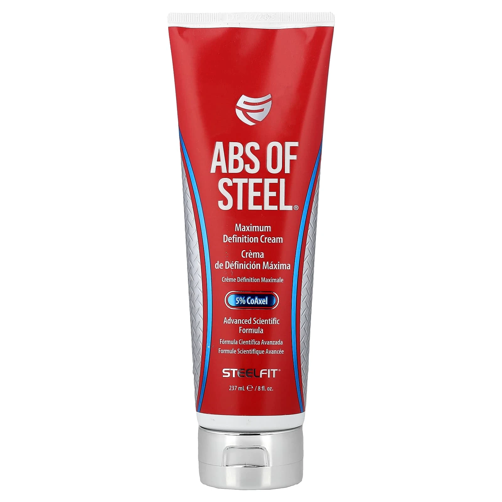 Abs of Steel 8 oz Steelfit, tubo rojo de crema de uso externo