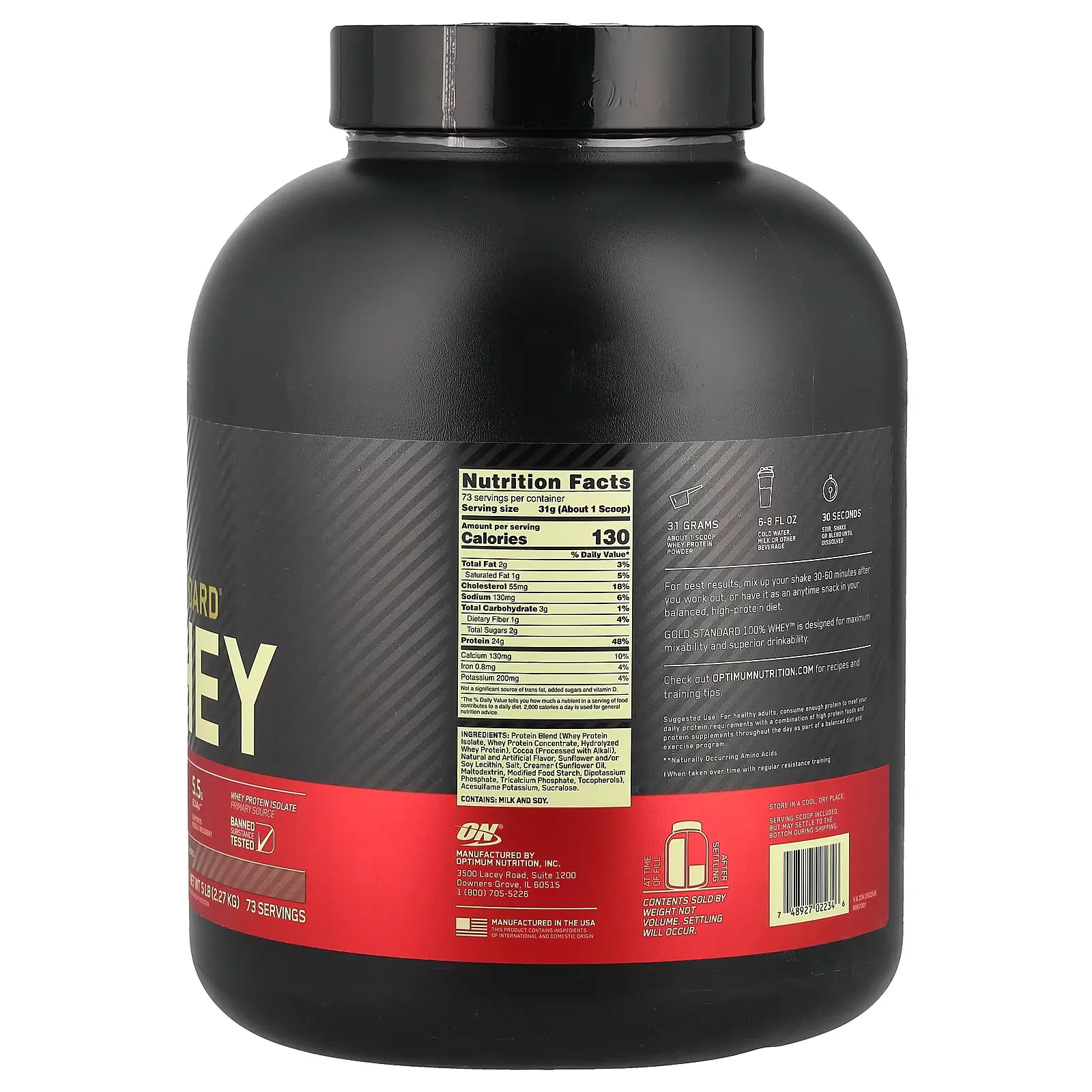 gold standard 100% whey 5 lbs optimum nutrition envia suplementos chocolate malt sf