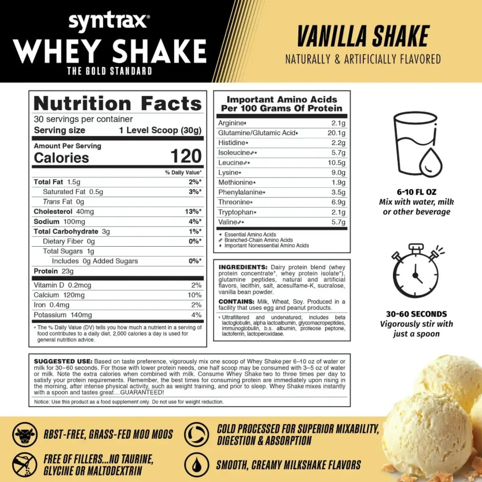 whey-shake 5-lbs syntrax tabla-nutricional dairy-protein-blend-whey-concentrate-isolate-peptidos-glutamina