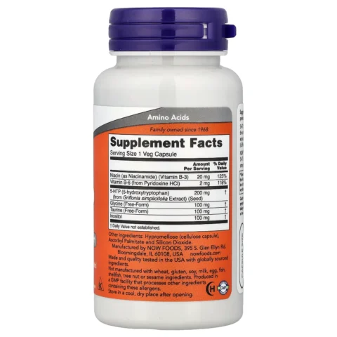 5 htp 200 mg 60 caps now foods envia suplementos sf