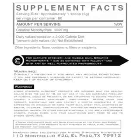 creatina monohidratada atomic strenght nutrition envia suplementos 2