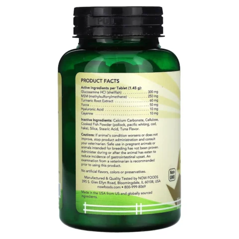 tabla-ingredientes-glucosamina-msm-condroitina-now-pets