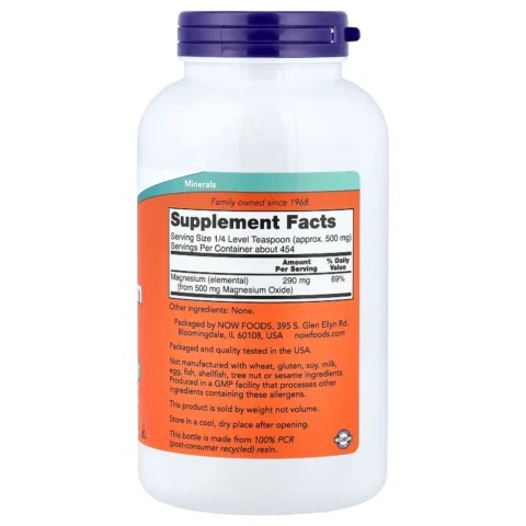 oxido de magnesio now foods envia suplementos sf