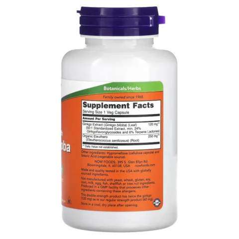 ginkgo biloba now foods envia suplementos 120 caps sf