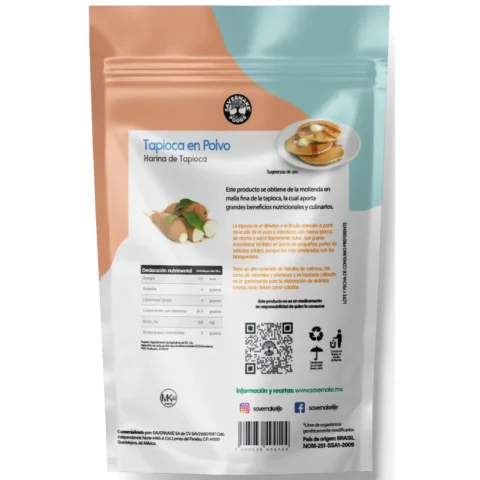 harina de tapioca premium savernake foods superfoods sf tabla nutrimental
