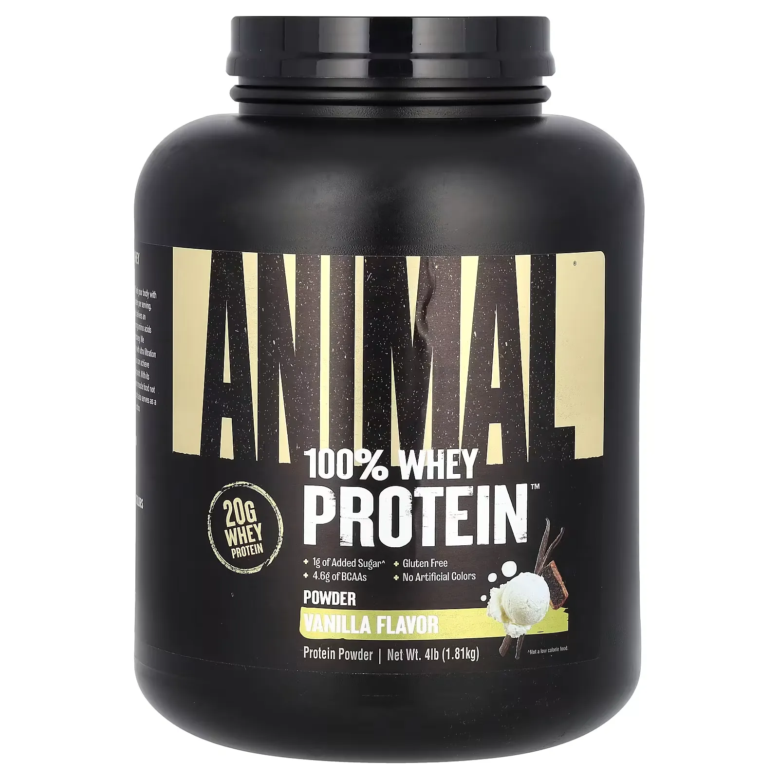 100% whey protein 4 lbs universal nutrition animal wpi-cfmf wpc-ultra-filtrado 20g-proteina 4-6g-bcaas papain-bromelain