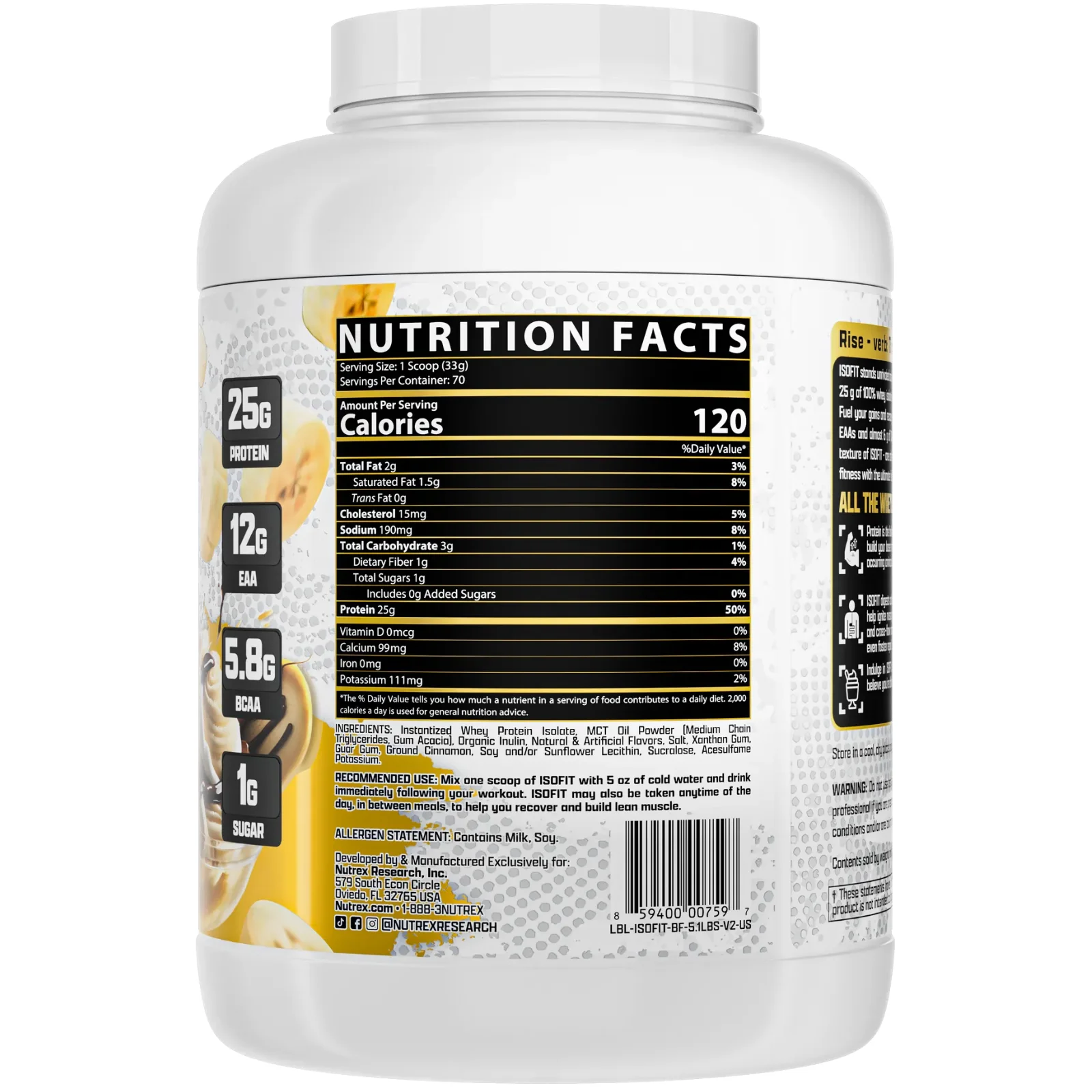 isofit 5 lbs banana nutrex research envia suplementos sf