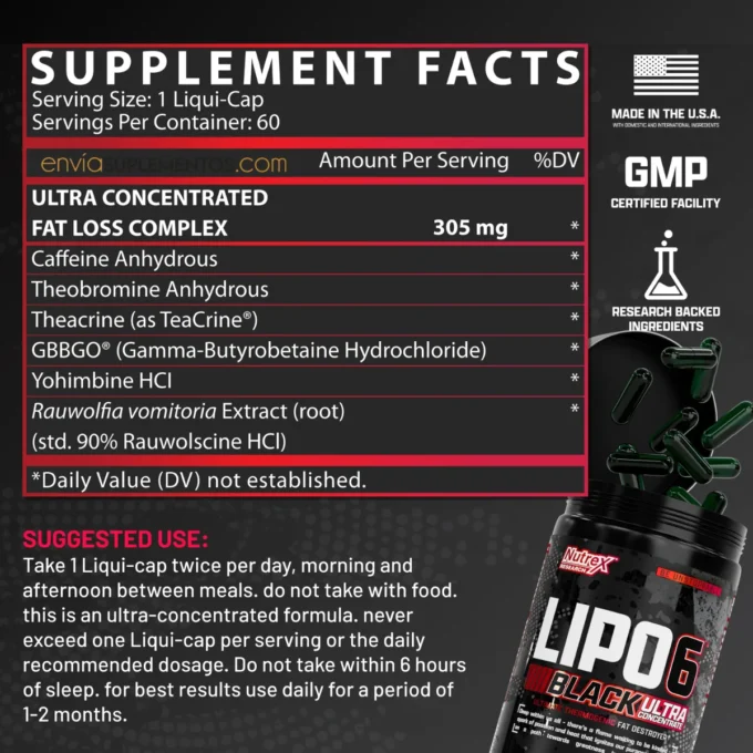 Lipo 6 Black Ultra Concentrate 60 Caps - Nutrex Research - Image 4