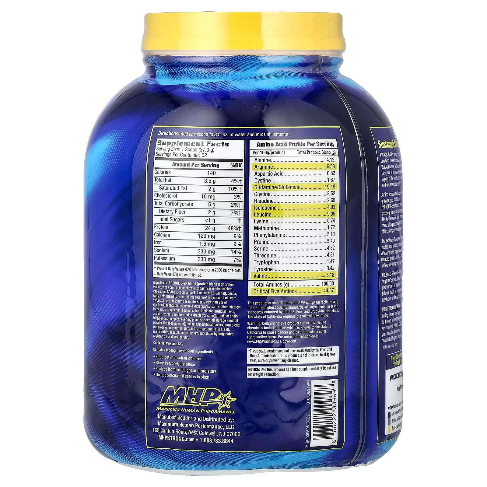 probolic SR MHP 5 lbs envia suplementos chocolate sf