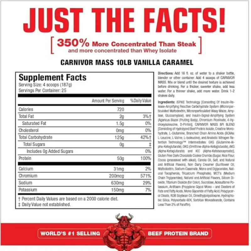 carnivor mass 10 lbs musclemeds envia suplementos vainilla sf