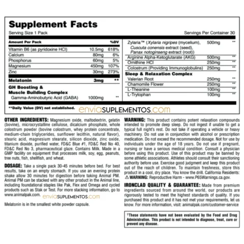 animal pm 30 packs universal nutrition envia suplementos sf