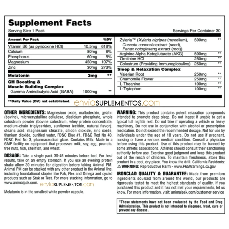 animal pm 30 packs universal nutrition envia suplementos sf