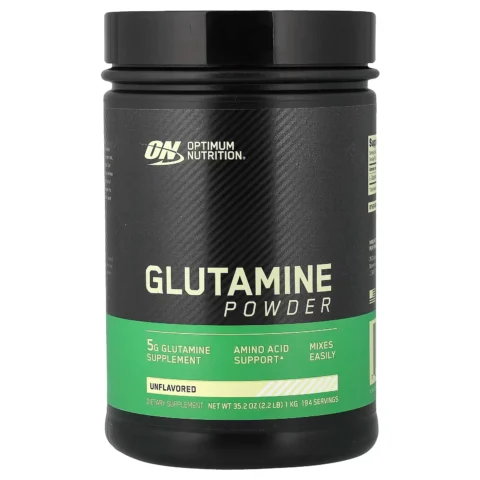 l-glutamina-pura-optimum-nutrition 1kg supplement-facts 5g-serving 194-porciones post-workout ayunas antes-dormir