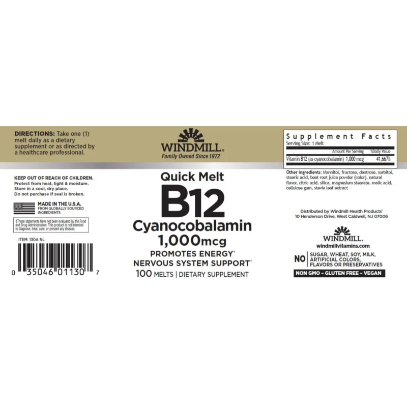 Vitamina b12 windmill envia suplementos sf