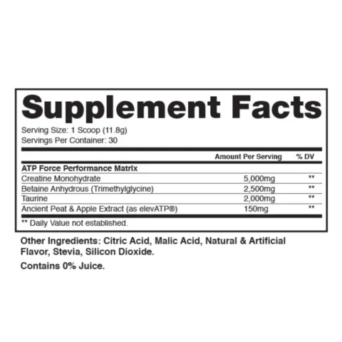 atp-force-dragon-pharma 30-porciones frente-envase grape-pina-colada-mango-coconut-strawberry-lemonade-unflavored