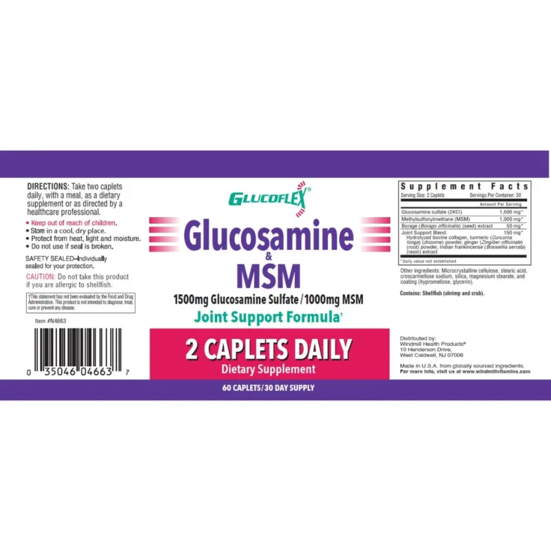 glucoflex glucosamina y msm 60 caps windmill envia suplementos sf