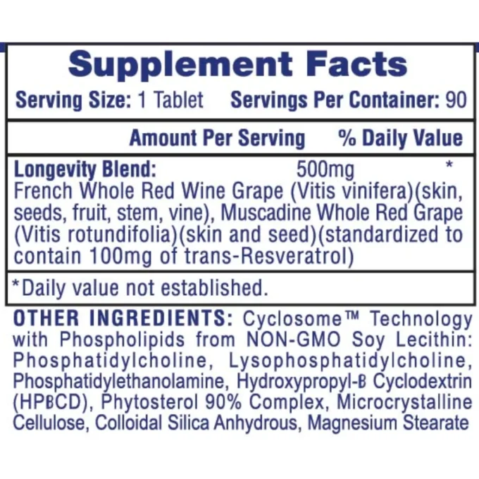 Resveratrol 500 mg 90 Caps - Hi Tech - Image 2