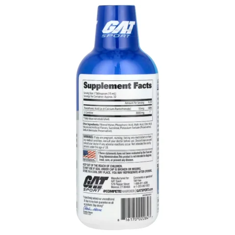 l-carnitina 3000 mg gat sport 473 ml mixed berry sf