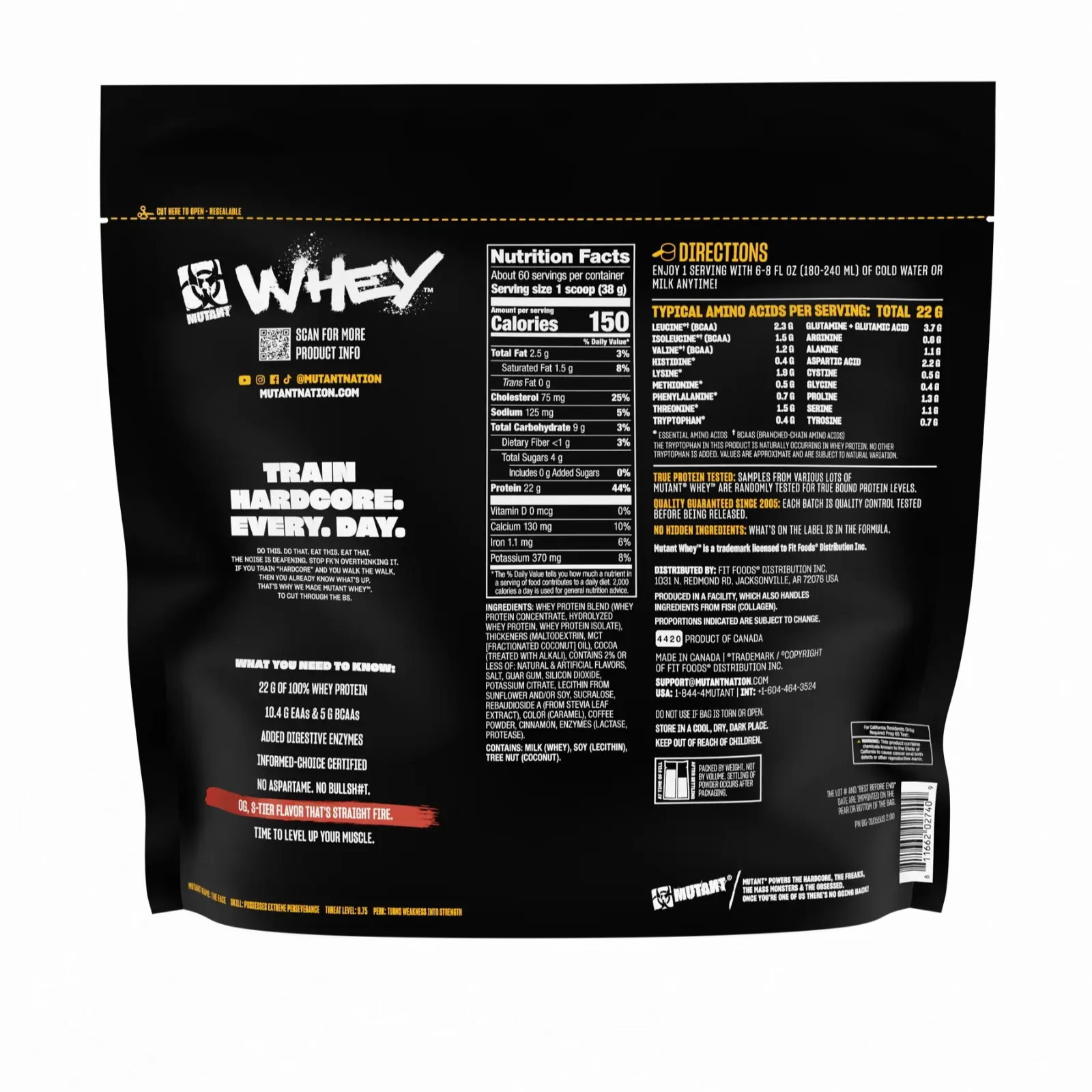 mutant whey 5 lbs fresa envia suplementos sf