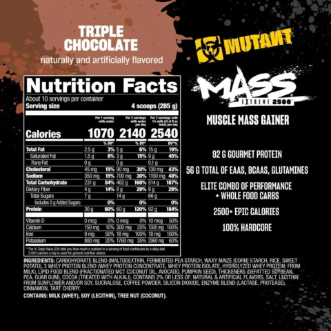 mutant mass XXXTREME 2500 6 lbs banner envia suplementos sf