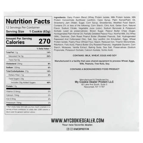 my protein cookie dealer raw peanut buter Jelly envia suplementos sf