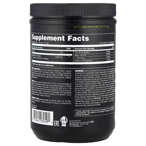 Bote de Animal Fury Universal Nutrition pre-entreno en polvo alta potencia