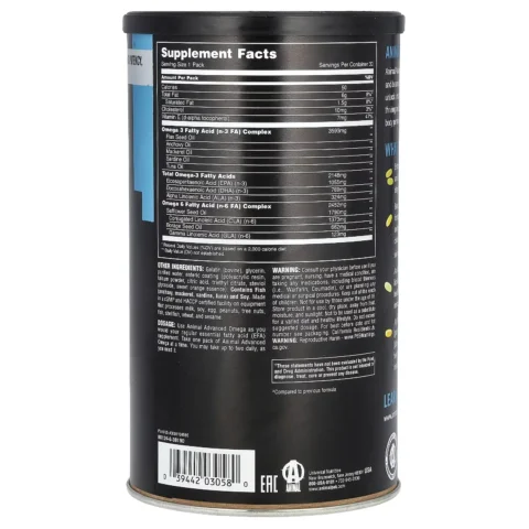 Pack de suplementos Animal Omega Universal Nutrition ácidos grasos esenciales