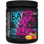 Bote de BAMF BLACK Bucked Up pre-workout enfoque nootrópico y minerales fúlvicos