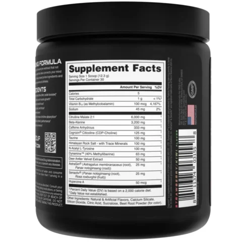 Bote de BAMF Bucked Up pre-workout enfoque nootrópico sabor Strawberry Watermelon