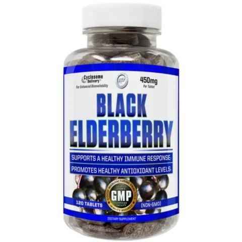 Frasco de Black Elderberry Sauco Negro Hi-Tech Pharmaceuticals 120 tabletas liposomal
