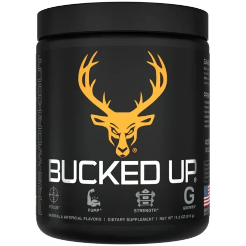 Bote de Bucked Up Pre Workout energía y enfoque sabor Blood Orange