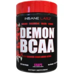 Bote de Demon BCAA Insane Labz aminoácidos 2:1:1 recuperación muscular