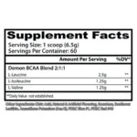 Bote de Demon BCAA Insane Labz aminoácidos 2:1:1 recuperación muscular