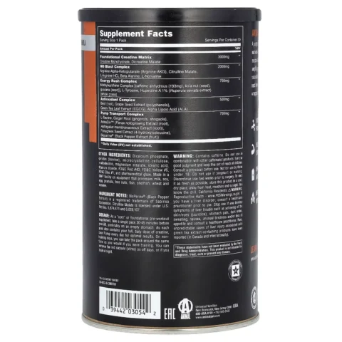 Pack de pre-entrenamiento Animal Pump Universal Nutrition para volumen y óxido nítrico