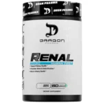 Frasco de Renal Dragon Pharma soporte renal y desintoxicación 60 cápsulas