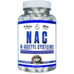 Frasco de NAC N-Acetyl Cysteine de Hi-Tech Pharmaceuticals en tabletas liposomales, suplemento antioxidante celular y protector hepático.