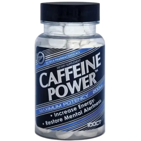 cafeina-power-200-mg-100-tabs-hi-tech-pharmaceuticals 200mg-cafeina-pura energia-claridad-mental-termogenico-100-porciones