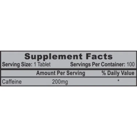 cafeina-power-hi-tech 100-tabletas frente-etiqueta maxima-potencia-energia-alerta-mental sin-azucar-sin-calorias-made-usa