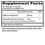 alpha-yohimbina-cafeina 90-caps insane-labz supplement-facts 1-capsula-diaria 90-porciones-metabolismo-gasto-calorico