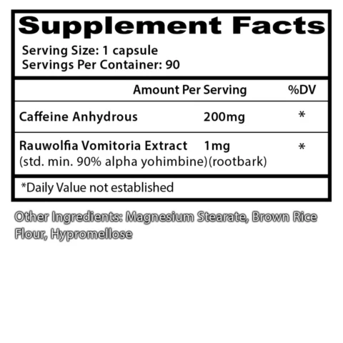 alpha-yohimbina-cafeina 90-caps insane-labz supplement-facts 1-capsula-diaria 90-porciones-metabolismo-gasto-calorico