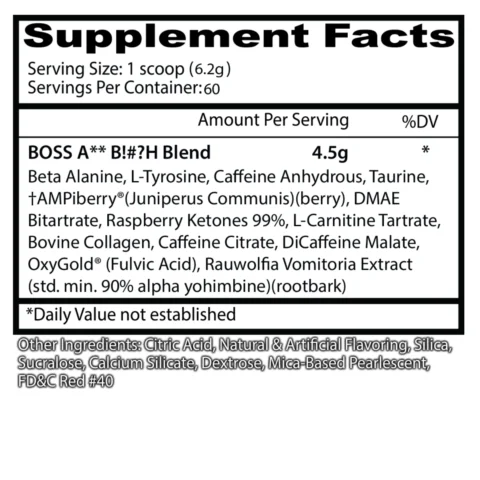 boss-ab-h 30-serv insane-labz supplement-facts beta-alanina-l-tirosina-dmae ampiberry-oxygold-rauwolfia-vomitoria